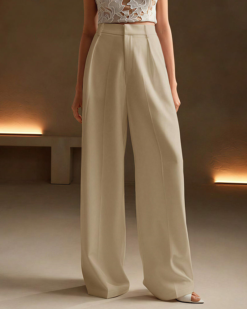 Willluxe® High-Waist Wide-Leg Casual Suit Pants
