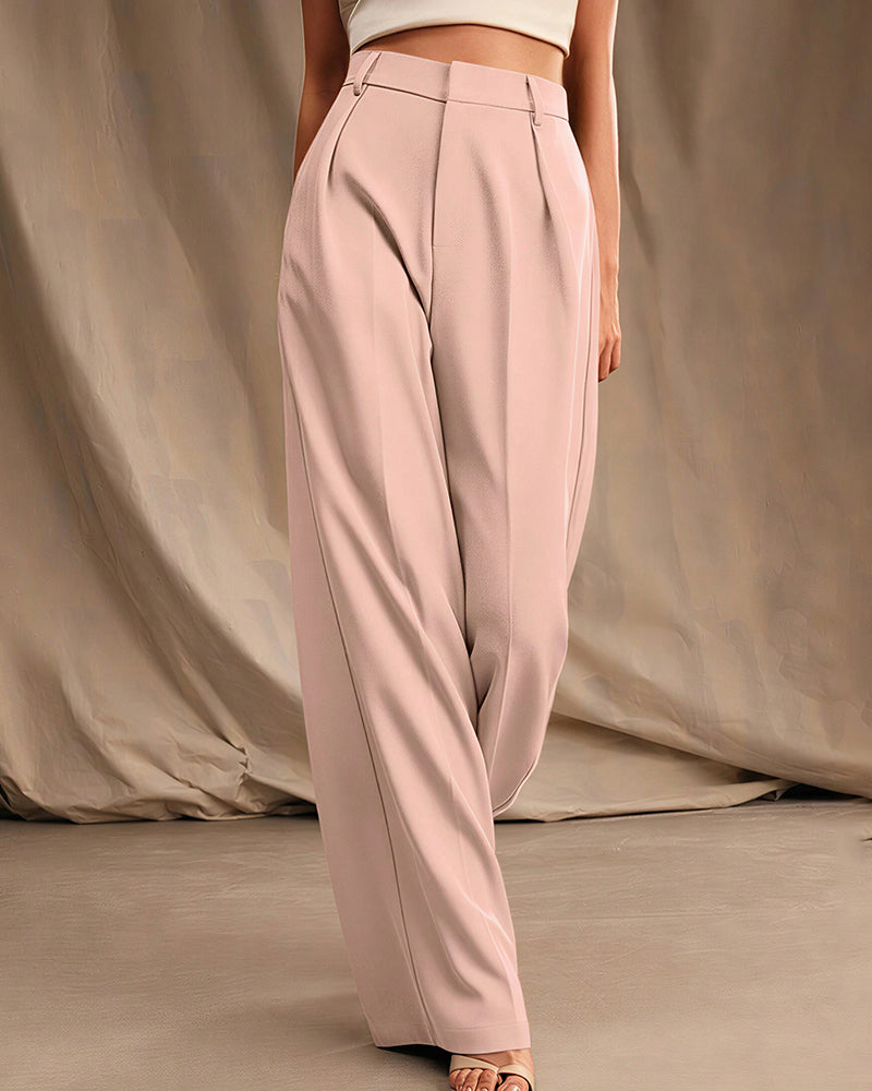Willluxe® High-Waist Wide-Leg Casual Suit Pants