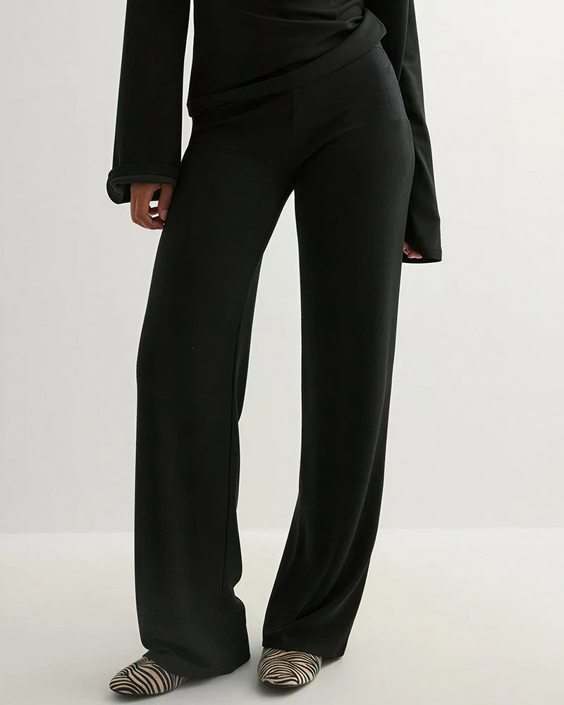 Willluxe® Flared Sleeve Crew Neck Two-Piece Lounge Set