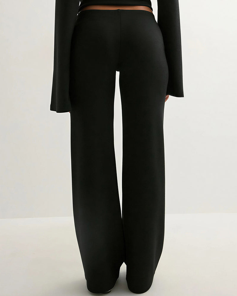 Willluxe® Flared Sleeve Crew Neck Two-Piece Lounge Set