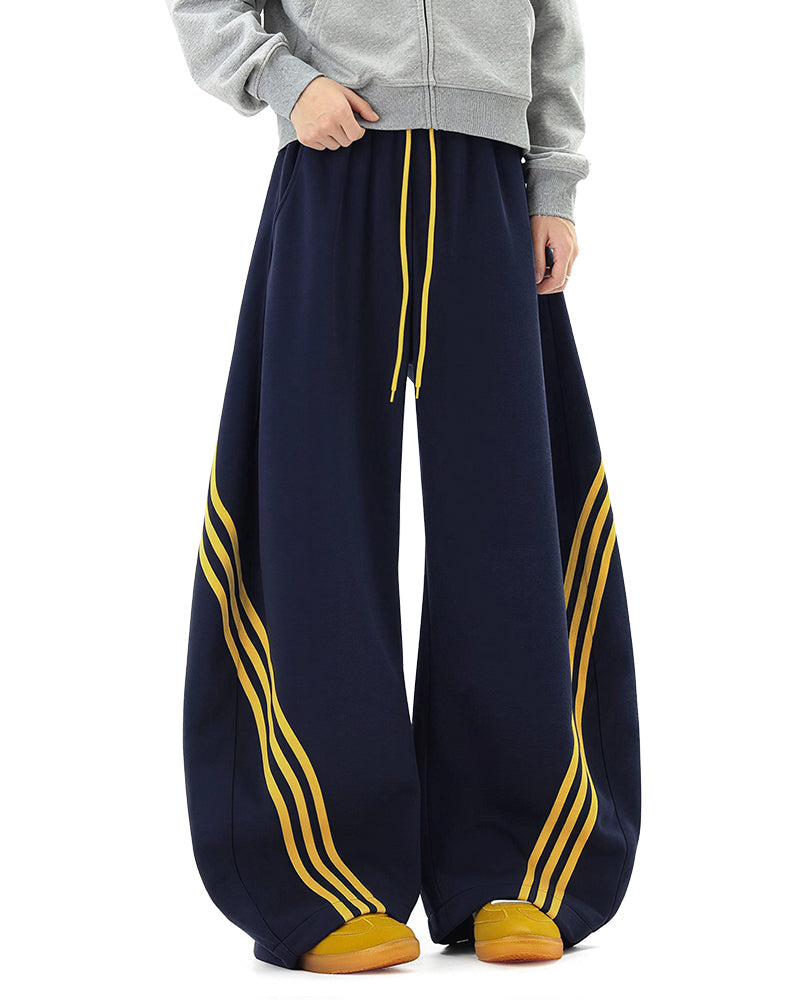 Willluxe® Oversized 3-Stripe Wide Leg Sweatpants