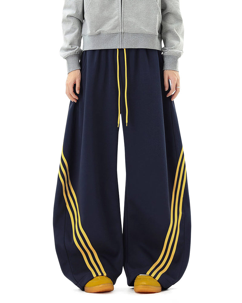 Willluxe® Oversized 3-Stripe Wide Leg Sweatpants