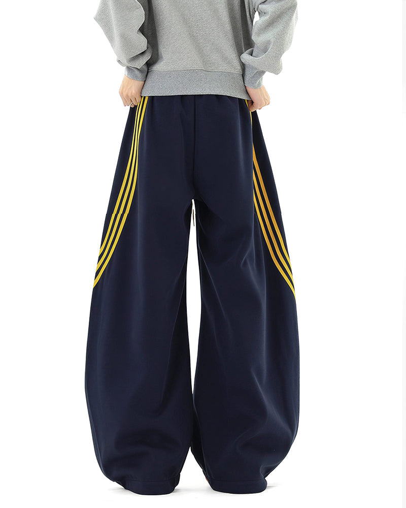 Willluxe® Oversized 3-Stripe Wide Leg Sweatpants
