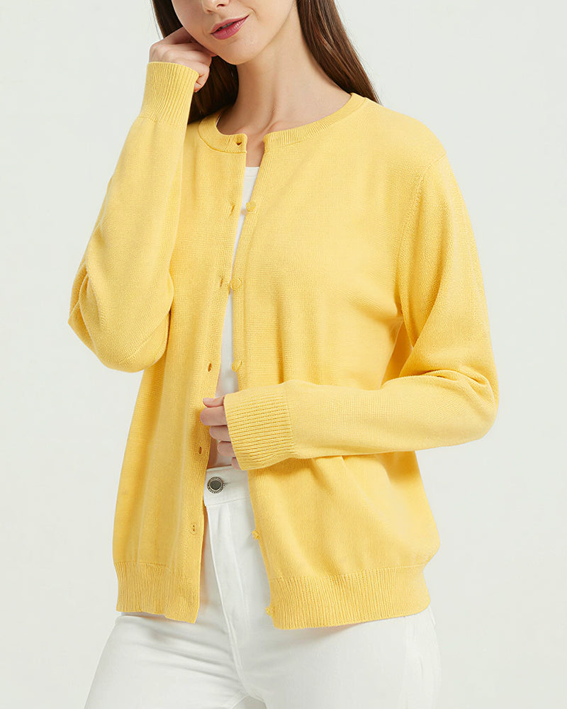Willluxe® Lightweight Knit Button-Down Sweater Cardigan