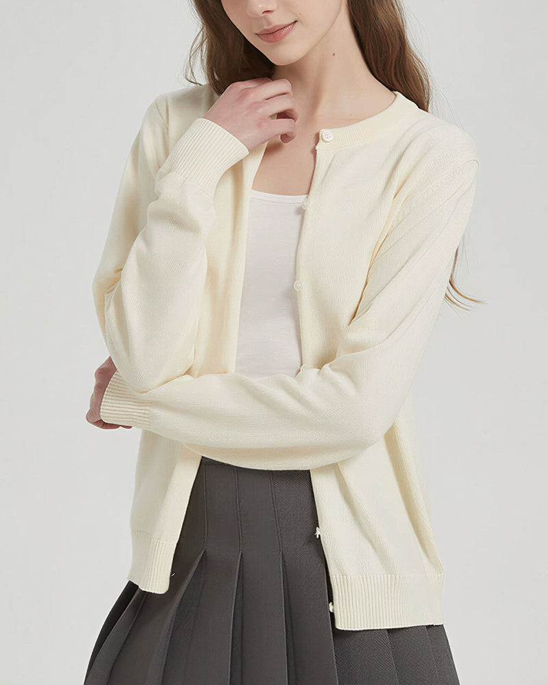 Willluxe® Lightweight Knit Button-Down Sweater Cardigan