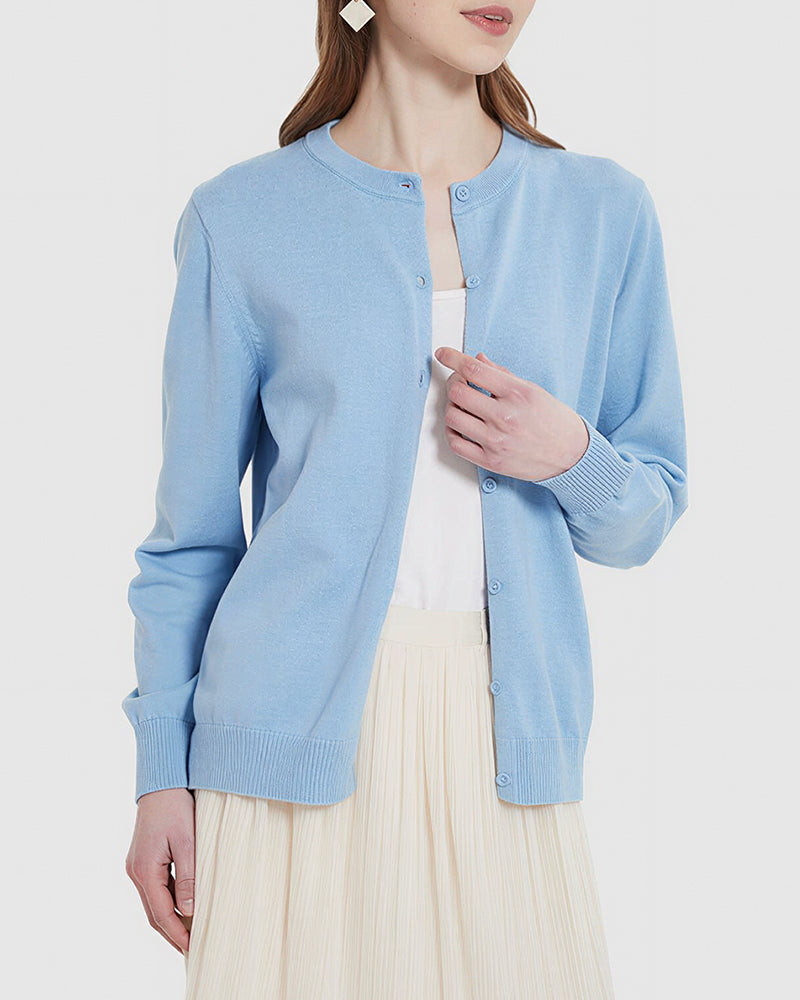 Willluxe® Lightweight Knit Button-Down Sweater Cardigan