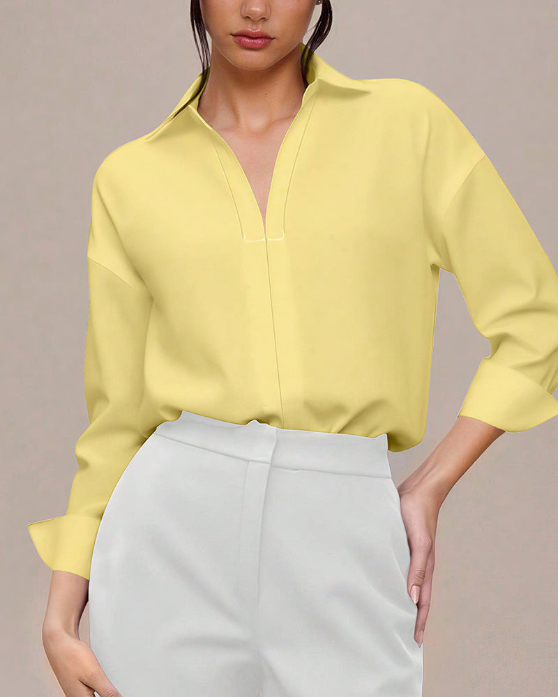 Willluxe® The Effortless Draped Collared Bodysuit