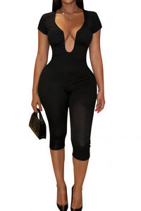 Willluxe® Deep-U Curve-Hugging Jumpsuit