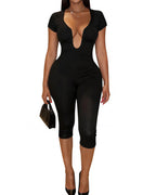 Willluxe® Deep-U Curve-Hugging Jumpsuit