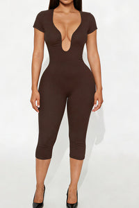 Willluxe® Deep-U Curve-Hugging Jumpsuit