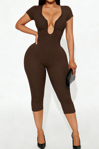 Willluxe® Deep-U Curve-Hugging Jumpsuit