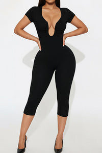 Willluxe® Deep-U Curve-Hugging Jumpsuit