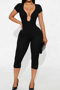 Willluxe® Deep-U Curve-Hugging Jumpsuit