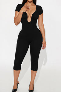 Willluxe® Deep-U Curve-Hugging Jumpsuit