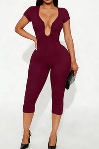 Willluxe® Deep-U Curve-Hugging Jumpsuit