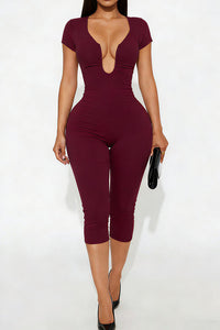 Willluxe® Deep-U Curve-Hugging Jumpsuit