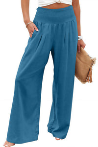 Willluxe® Breezy Cotton Smocked Wide Leg Pants
