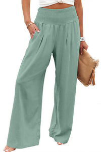 Willluxe® Breezy Cotton Smocked Wide Leg Pants