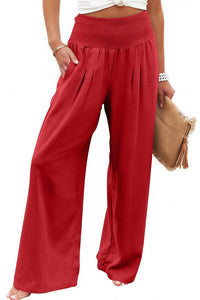 Willluxe® Breezy Cotton Smocked Wide Leg Pants