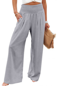 Willluxe® Breezy Cotton Smocked Wide Leg Pants