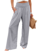 Willluxe® Breezy Cotton Smocked Wide Leg Pants