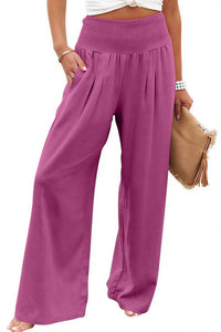 Willluxe® Breezy Cotton Smocked Wide Leg Pants
