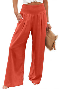 Willluxe® Breezy Cotton Smocked Wide Leg Pants