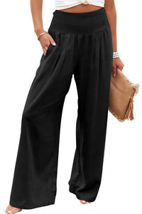 Willluxe® Breezy Cotton Smocked Wide Leg Pants