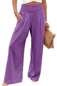 Willluxe® Breezy Cotton Smocked Wide Leg Pants