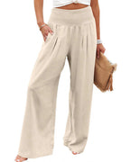 Willluxe® Breezy Cotton Smocked Wide Leg Pants