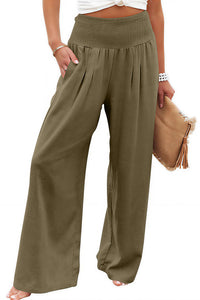 Willluxe® Breezy Cotton Smocked Wide Leg Pants