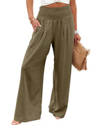 Willluxe® Breezy Cotton Smocked Wide Leg Pants