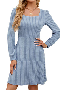Willluxe® Square Neck Tiered Mini Dress With Pockets