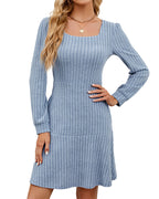 Willluxe® Square Neck Tiered Mini Dress With Pockets