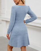 Willluxe® Square Neck Tiered Mini Dress With Pockets