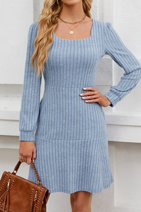 Willluxe® Square Neck Tiered Mini Dress With Pockets