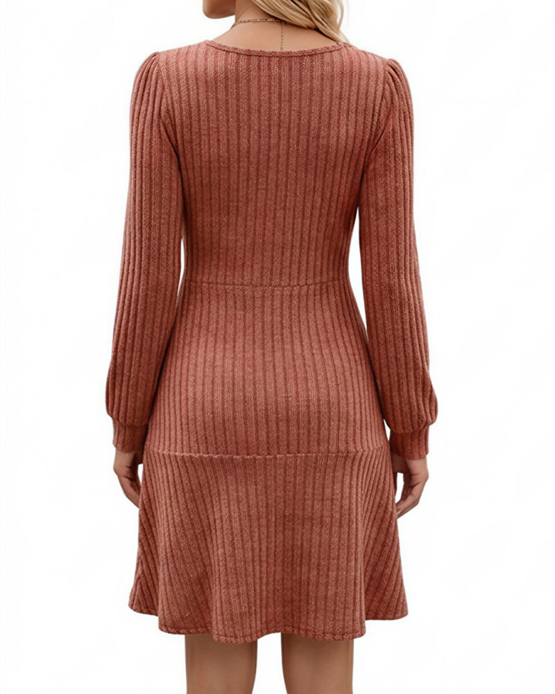 Willluxe® Square Neck Tiered Mini Dress With Pockets