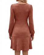 Willluxe® Square Neck Tiered Mini Dress With Pockets