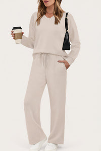 Willluxe®  V-Neck Lounge & Commuter Two-Piece Set