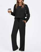 Willluxe®  V-Neck Lounge & Commuter Two-Piece Set