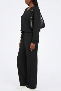 Willluxe®  V-Neck Lounge & Commuter Two-Piece Set
