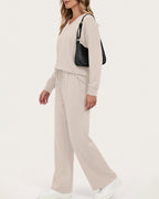 Willluxe®  V-Neck Lounge & Commuter Two-Piece Set