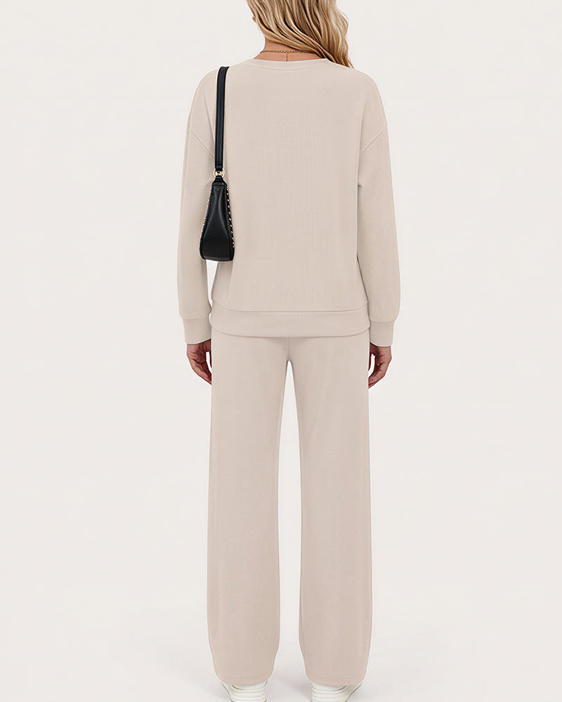Willluxe®  V-Neck Lounge & Commuter Two-Piece Set