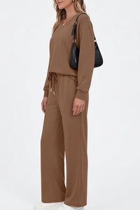Willluxe®  V-Neck Lounge & Commuter Two-Piece Set