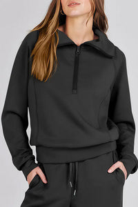 Willluxe® Chic Half-Zip Pullover & Wide-Leg Pants Set