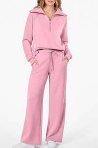 Willluxe® Chic Half-Zip Pullover & Wide-Leg Pants Set