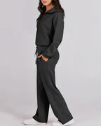 Willluxe® Chic Half-Zip Pullover & Wide-Leg Pants Set