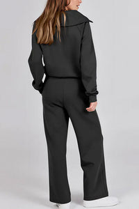 Willluxe® Chic Half-Zip Pullover & Wide-Leg Pants Set
