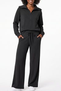 Willluxe® Chic Half-Zip Pullover & Wide-Leg Pants Set