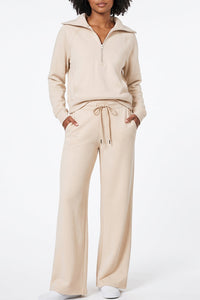 Willluxe® Chic Half-Zip Pullover & Wide-Leg Pants Set